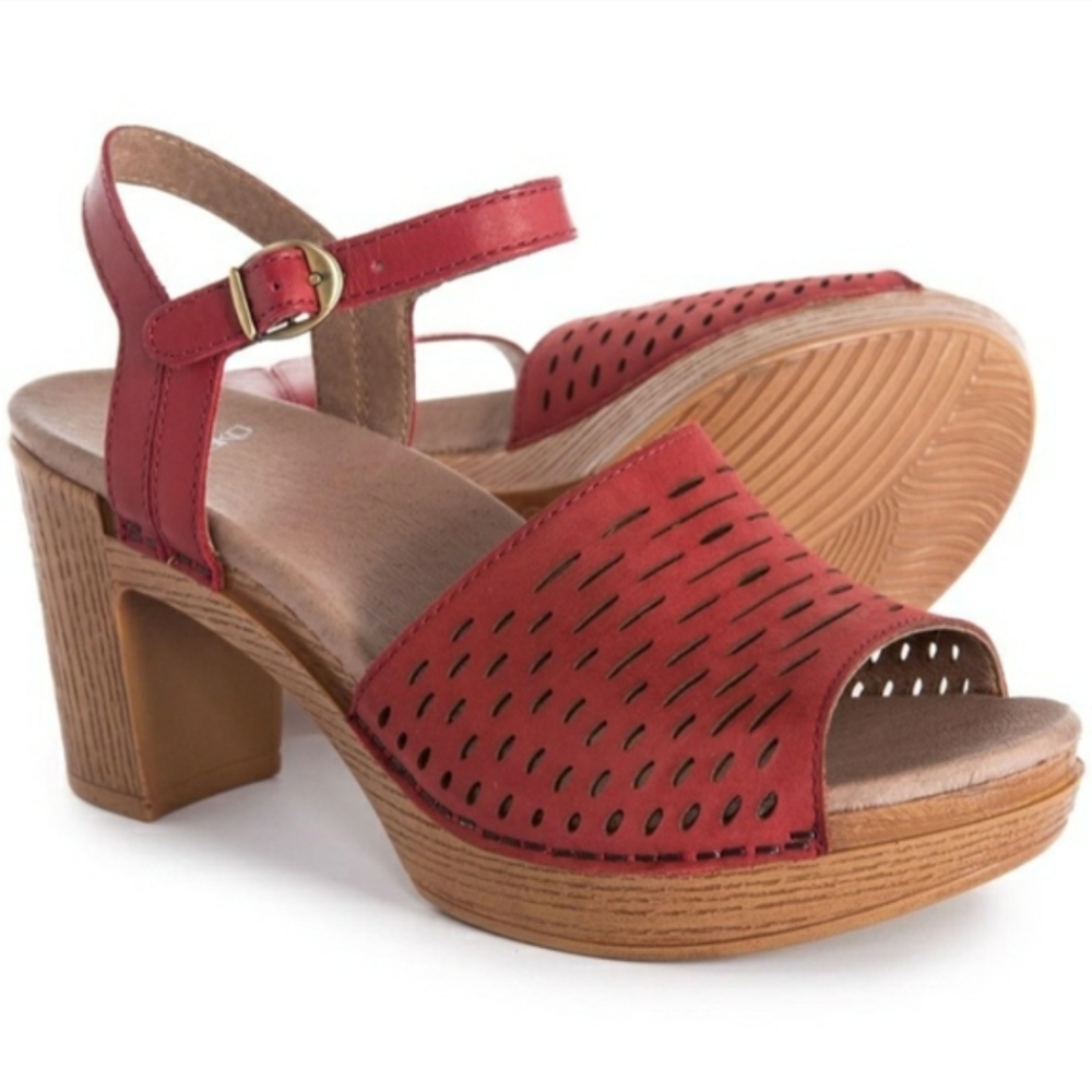 Dansko Red Leather Sandals